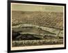 1867, Saginaw Bird's Eye View, Michigan, United States-null-Framed Giclee Print