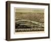 1867, Saginaw Bird's Eye View, Michigan, United States-null-Framed Premium Giclee Print