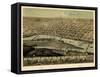 1867, Saginaw Bird's Eye View, Michigan, United States-null-Framed Stretched Canvas