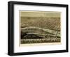 1867, Saginaw Bird's Eye View, Michigan, United States-null-Framed Giclee Print