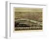 1867, Saginaw Bird's Eye View, Michigan, United States-null-Framed Giclee Print