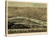 1867, Saginaw Bird's Eye View, Michigan, United States-null-Stretched Canvas