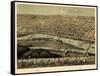 1867, Saginaw Bird's Eye View, Michigan, United States-null-Framed Stretched Canvas