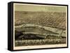 1867, Saginaw Bird's Eye View, Michigan, United States-null-Framed Stretched Canvas