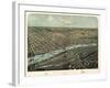 1867, Saginaw Bird's Eye View, Michigan, United States-null-Framed Giclee Print