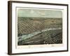 1867, Saginaw Bird's Eye View, Michigan, United States-null-Framed Giclee Print