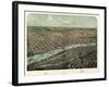 1867, Saginaw Bird's Eye View, Michigan, United States-null-Framed Giclee Print