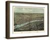 1867, Saginaw Bird's Eye View, Michigan, United States-null-Framed Giclee Print