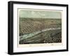 1867, Saginaw Bird's Eye View, Michigan, United States-null-Framed Giclee Print