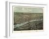 1867, Saginaw Bird's Eye View, Michigan, United States-null-Framed Giclee Print