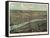 1867, Saginaw Bird's Eye View, Michigan, United States-null-Framed Stretched Canvas