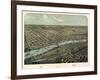 1867, Saginaw Bird's Eye View, Michigan, United States-null-Framed Giclee Print