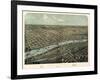 1867, Saginaw Bird's Eye View, Michigan, United States-null-Framed Giclee Print