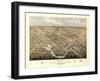 1868, Columbus Bird's Eye View, Wisconsin, United States-null-Framed Giclee Print