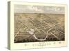 1868, Columbus Bird's Eye View, Wisconsin, United States-null-Stretched Canvas