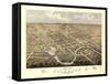 1868, Columbus Bird's Eye View, Wisconsin, United States-null-Framed Stretched Canvas