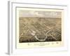 1868, Columbus Bird's Eye View, Wisconsin, United States-null-Framed Giclee Print