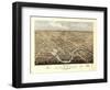 1868, Columbus Bird's Eye View, Wisconsin, United States-null-Framed Giclee Print