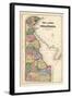 1868, Delaware State Map, Delaware, United States-null-Framed Giclee Print