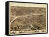 1868, Des Moines Bird's Eye View, Iowa, United States-null-Framed Stretched Canvas