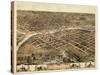 1868, Des Moines Bird's Eye View, Iowa, United States-null-Stretched Canvas