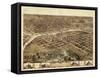 1868, Des Moines Bird's Eye View, Iowa, United States-null-Framed Stretched Canvas