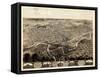 1868, Fort Wayne Bird's Eye View, Indiana, United States-null-Framed Stretched Canvas