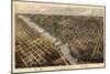 1868, Grand Rapids Bird's Eye View, Michigan, United States-null-Mounted Giclee Print