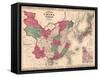 1868 Map of China and Japan, Showing Provincial Boundaries-null-Framed Stretched Canvas