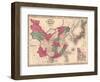 1868 Map of China and Japan, Showing Provincial Boundaries-null-Framed Art Print