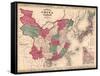 1868 Map of China and Japan, Showing Provincial Boundaries-null-Framed Stretched Canvas