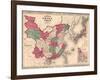 1868 Map of China and Japan, Showing Provincial Boundaries-null-Framed Art Print