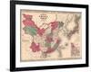 1868 Map of China and Japan, Showing Provincial Boundaries-null-Framed Art Print