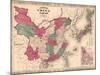 1868 Map of China and Japan, Showing Provincial Boundaries-null-Mounted Art Print