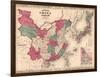 1868 Map of China and Japan, Showing Provincial Boundaries-null-Framed Art Print