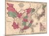 1868 Map of China and Japan, Showing Provincial Boundaries-null-Mounted Art Print