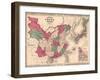 1868 Map of China and Japan, Showing Provincial Boundaries-null-Framed Art Print