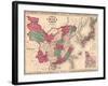 1868 Map of China and Japan, Showing Provincial Boundaries-null-Framed Art Print