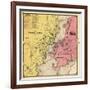 1868, Mystic River Map, Mystic Bridge Map, Connecticut, United States-null-Framed Giclee Print