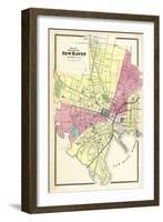 1868, New Haven City Map, Connecticut, United States-null-Framed Giclee Print