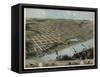 1868, Omaha 1868 Bird's Eye View, Nebraska, United States-null-Framed Stretched Canvas