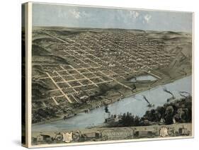 1868, Omaha 1868 Bird's Eye View, Nebraska, United States-null-Stretched Canvas