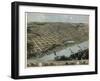 1868, Omaha 1868 Bird's Eye View, Nebraska, United States-null-Framed Giclee Print