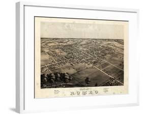 1868, Romeo Bird's Eye View, Michigan, United States-null-Framed Giclee Print