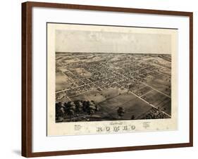 1868, Romeo Bird's Eye View, Michigan, United States-null-Framed Giclee Print