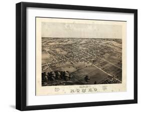 1868, Romeo Bird's Eye View, Michigan, United States-null-Framed Giclee Print