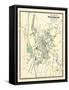 1868, Waterbury City Plan, Connecticut, United States-null-Framed Stretched Canvas