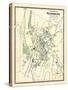 1868, Waterbury City Plan, Connecticut, United States-null-Stretched Canvas