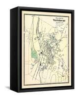 1868, Waterbury City Plan, Connecticut, United States-null-Framed Stretched Canvas