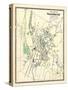 1868, Waterbury City Plan, Connecticut, United States-null-Stretched Canvas